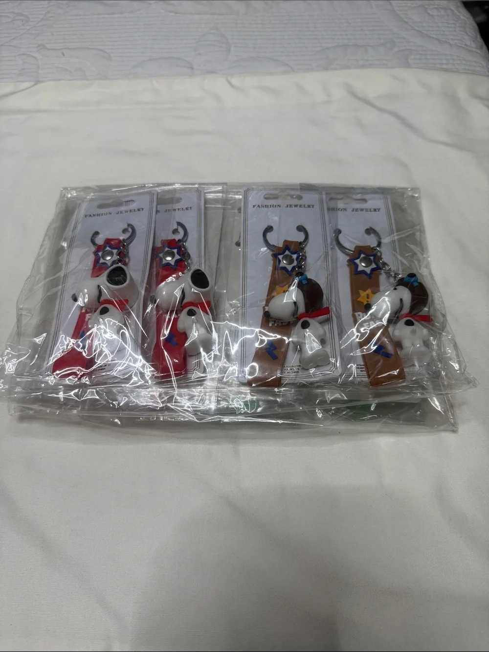 Sets of 12 Run Fast Snoopy Keychain - Pink Strap Kids Accessory